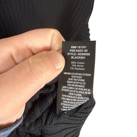 Good American Women’s Rib Knit Tie Waist Side Slit Midi Dress Black Size M (2) - Picture 10 of 16